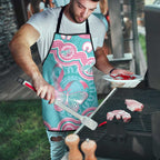 Hereditary And Gynecologic Cancer Awareness Apron Teal Pink Ribbon Aboriginal Art - Aussie Hoodie
