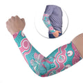 Hereditary And Gynecologic Cancer Awareness Arm Sleeves Teal Pink Ribbon Aboriginal Art - Aussie Hoodie