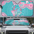 Hereditary And Gynecologic Cancer Awareness Auto Sun Shade Teal Pink Ribbon Aboriginal Art - Aussie Hoodie