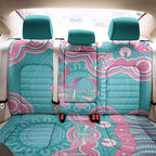 Hereditary And Gynecologic Cancer Awareness Back Car Seat Cover Teal Pink Ribbon Aboriginal Art - Aussie Hoodie