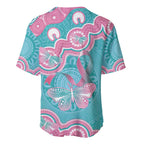 Hereditary And Gynecologic Cancer Awareness Baseball Jersey Teal Pink Ribbon Aboriginal Art - Aussie Hoodie
