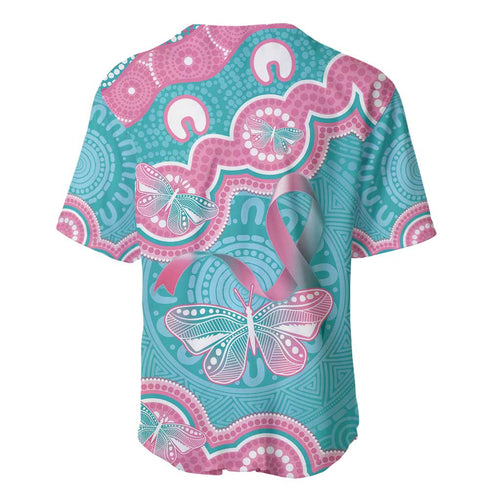 Hereditary And Gynecologic Cancer Awareness Baseball Jersey Teal Pink Ribbon Aboriginal Art - Aussie Hoodie
