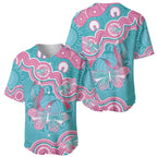 Hereditary And Gynecologic Cancer Awareness Baseball Jersey Teal Pink Ribbon Aboriginal Art - Aussie Hoodie