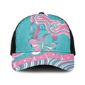 Hereditary And Gynecologic Cancer Awareness Baseball Net Cap Teal Pink Ribbon Aboriginal Art - Aussie Hoodie