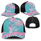 Hereditary And Gynecologic Cancer Awareness Baseball Net Cap Teal Pink Ribbon Aboriginal Art - Aussie Hoodie