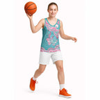 Hereditary And Gynecologic Cancer Awareness Basketball Jersey Teal Pink Ribbon Aboriginal Art - Aussie Hoodie
