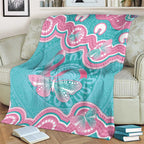 Hereditary And Gynecologic Cancer Awareness Blanket Teal Pink Ribbon Aboriginal Art - Aussie Hoodie