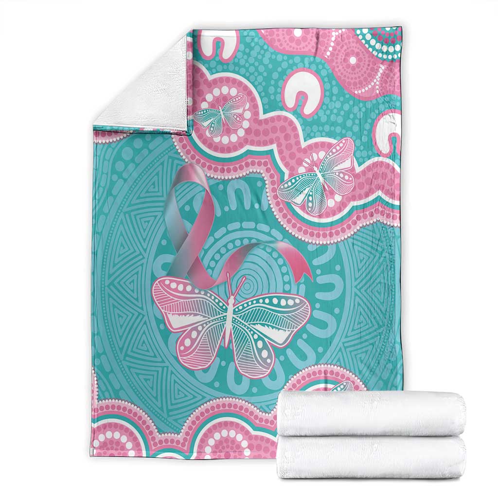 Hereditary And Gynecologic Cancer Awareness Blanket Teal Pink Ribbon Aboriginal Art - Aussie Hoodie