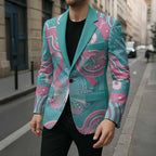 Hereditary And Gynecologic Cancer Awareness Blazer Teal Pink Ribbon Aboriginal Art - Aussie Hoodie