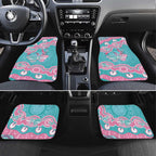 Hereditary And Gynecologic Cancer Awareness Car Mats Teal Pink Ribbon Aboriginal Art - Aussie Hoodie