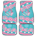 Hereditary And Gynecologic Cancer Awareness Car Mats Teal Pink Ribbon Aboriginal Art - Aussie Hoodie