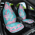 Hereditary And Gynecologic Cancer Awareness Car Seat Cover Teal Pink Ribbon Aboriginal Art - Aussie Hoodie