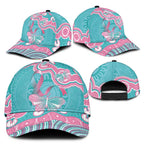 Hereditary And Gynecologic Cancer Awareness Classic Cap Teal Pink Ribbon Aboriginal Art - Aussie Hoodie