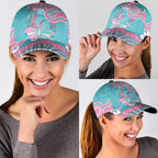 Hereditary And Gynecologic Cancer Awareness Classic Cap Teal Pink Ribbon Aboriginal Art - Aussie Hoodie
