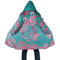Hereditary And Gynecologic Cancer Awareness Cloak Teal Pink Ribbon Aboriginal Art - Aussie Hoodie