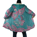 Hereditary And Gynecologic Cancer Awareness Cloak Teal Pink Ribbon Aboriginal Art - Aussie Hoodie