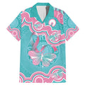 Hereditary And Gynecologic Cancer Awareness Family Matching Mermaid Dress and Hawaiian Shirt Teal Pink Ribbon Aboriginal Art - Aussie Hoodie