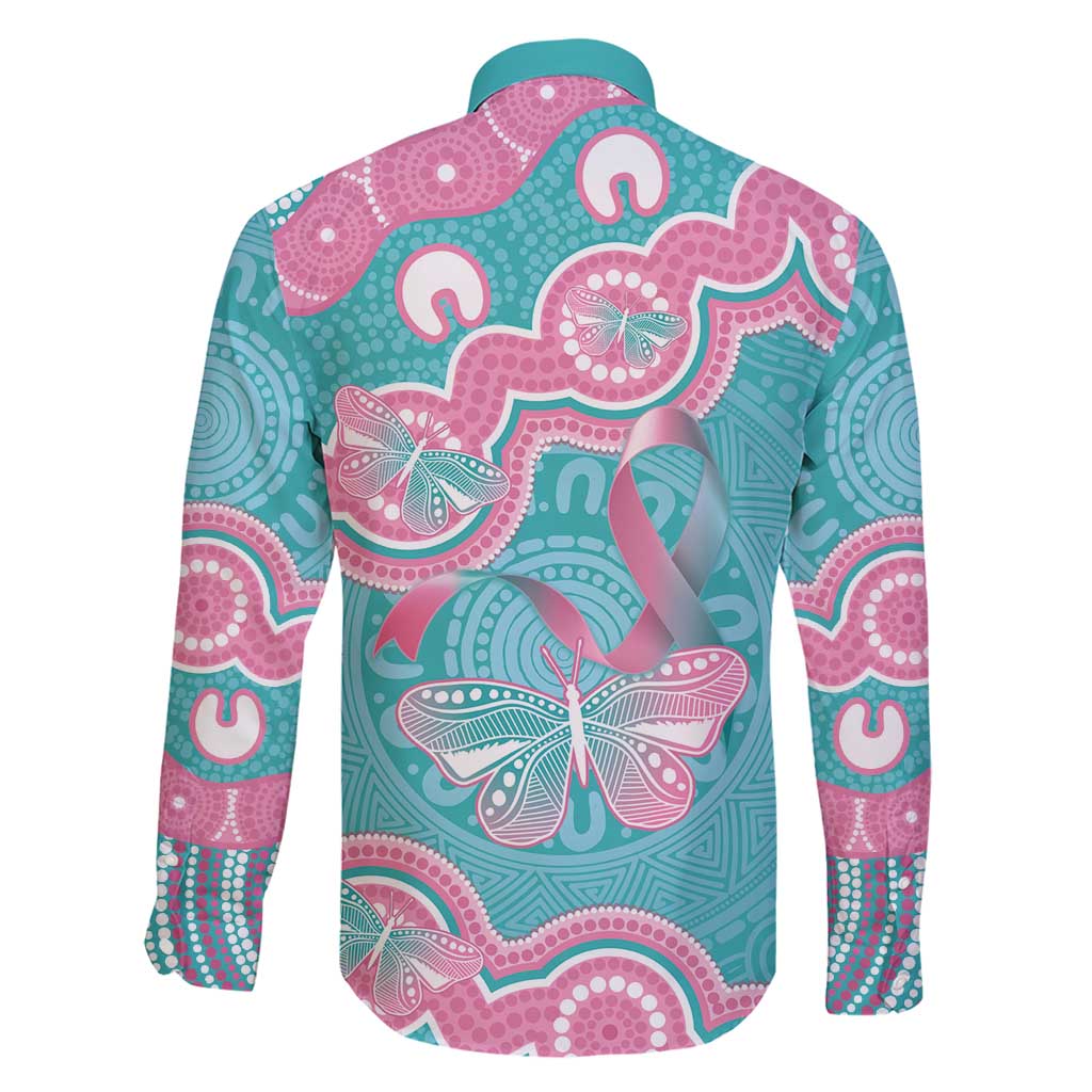 Hereditary And Gynecologic Cancer Awareness Family Matching Short Sleeve Bodycon Dress and Hawaiian Shirt Teal Pink Ribbon Aboriginal Art - Aussie Hoodie