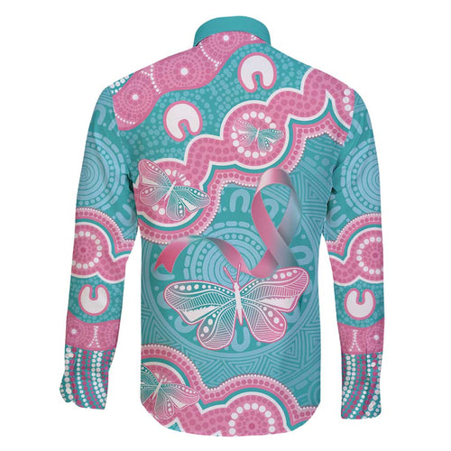 Hereditary And Gynecologic Cancer Awareness Family Matching Short Sleeve Bodycon Dress and Hawaiian Shirt Teal Pink Ribbon Aboriginal Art - Aussie Hoodie