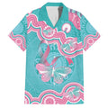 Hereditary And Gynecologic Cancer Awareness Family Matching Summer Maxi Dress and Hawaiian Shirt Teal Pink Ribbon Aboriginal Art - Aussie Hoodie