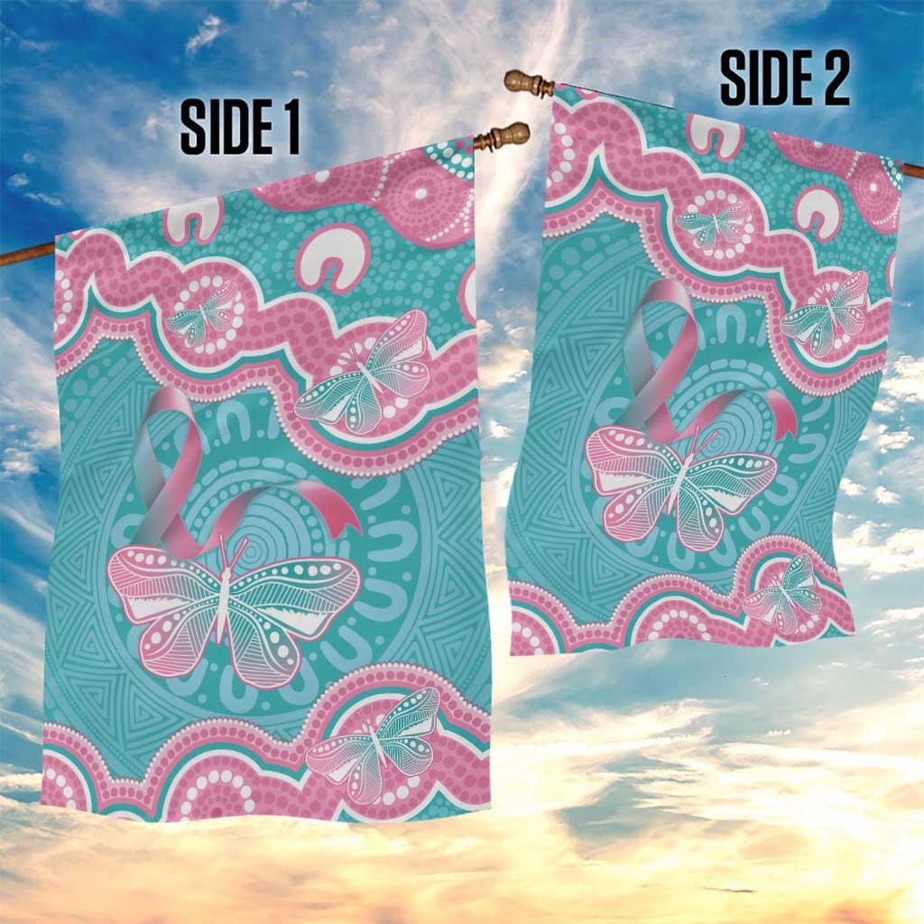 Hereditary And Gynecologic Cancer Awareness Garden Flag Teal Pink Ribbon Aboriginal Art - Aussie Hoodie