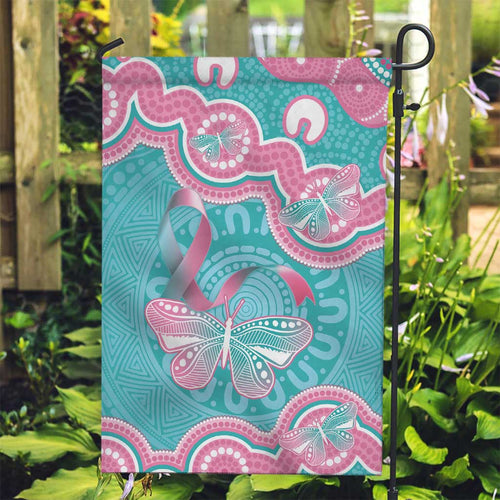 Hereditary And Gynecologic Cancer Awareness Garden Flag Teal Pink Ribbon Aboriginal Art - Aussie Hoodie