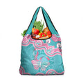 Hereditary And Gynecologic Cancer Awareness Grocery Bag Teal Pink Ribbon Aboriginal Art - Aussie Hoodie
