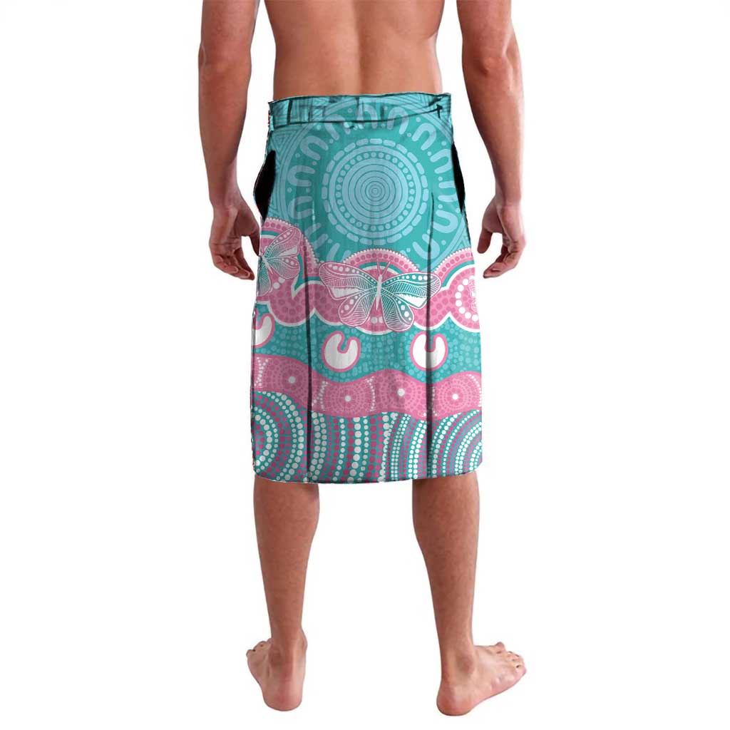 Hereditary And Gynecologic Cancer Awareness Lavalava Teal Pink Ribbon Aboriginal Art - Aussie Hoodie