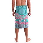 Hereditary And Gynecologic Cancer Awareness Lavalava Teal Pink Ribbon Aboriginal Art - Aussie Hoodie