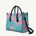 Hereditary And Gynecologic Cancer Awareness Leather Bag Teal Pink Ribbon Aboriginal Art - Aussie Hoodie