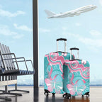 Hereditary And Gynecologic Cancer Awareness Luggage Cover Teal Pink Ribbon Aboriginal Art - Aussie Hoodie