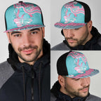 Hereditary And Gynecologic Cancer Awareness Mesh Trucker Cap Teal Pink Ribbon Aboriginal Art - Aussie Hoodie