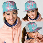 Hereditary And Gynecologic Cancer Awareness Mesh Trucker Cap Teal Pink Ribbon Aboriginal Art - Aussie Hoodie
