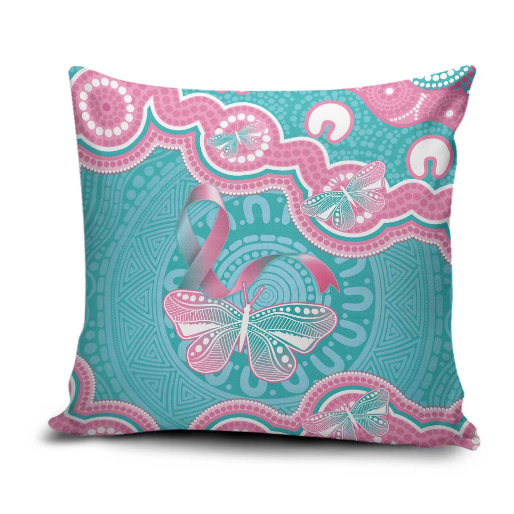 Hereditary And Gynecologic Cancer Awareness Pillow Cover Teal Pink Ribbon Aboriginal Art - Aussie Hoodie