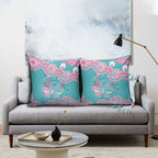 Hereditary And Gynecologic Cancer Awareness Pillow Cover Teal Pink Ribbon Aboriginal Art - Aussie Hoodie