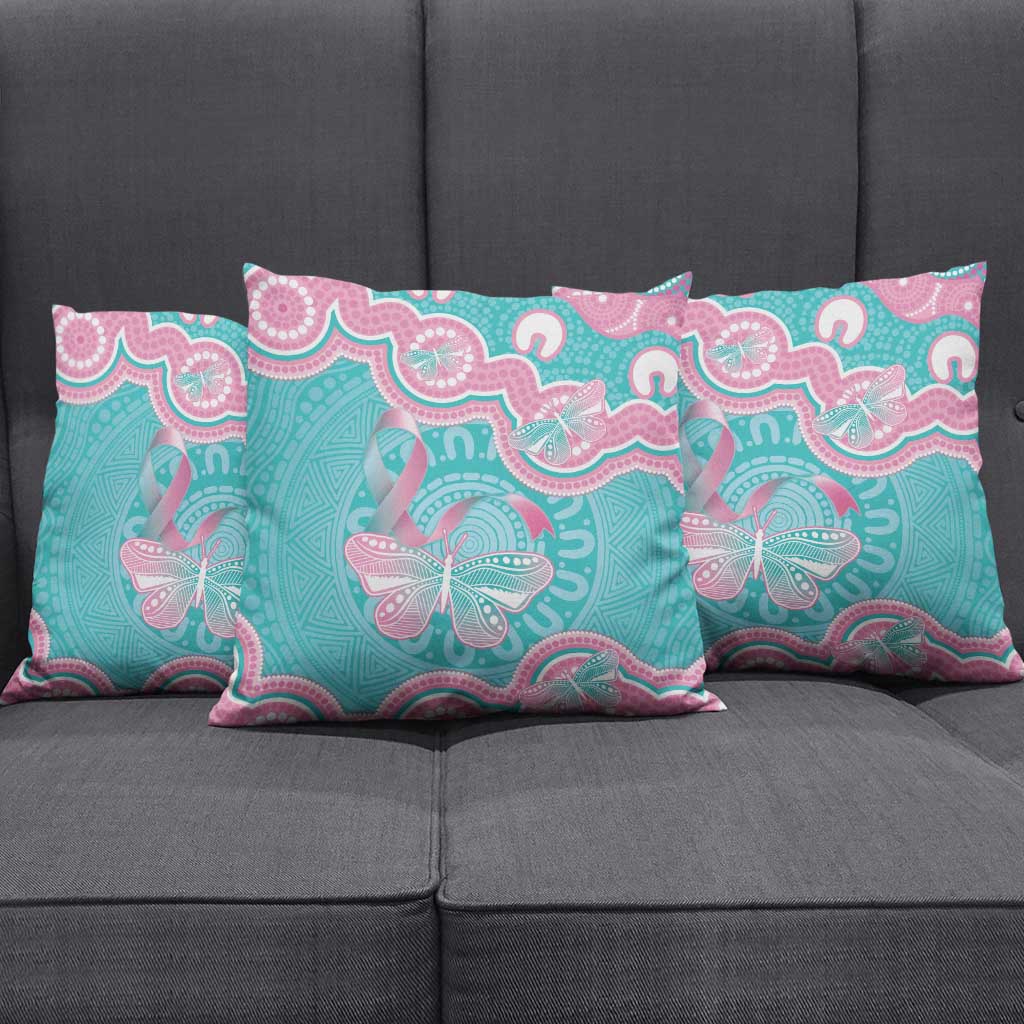 Hereditary And Gynecologic Cancer Awareness Pillow Cover Teal Pink Ribbon Aboriginal Art - Aussie Hoodie