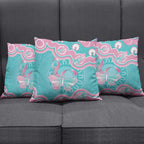 Hereditary And Gynecologic Cancer Awareness Pillow Cover Teal Pink Ribbon Aboriginal Art - Aussie Hoodie