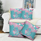 Hereditary And Gynecologic Cancer Awareness Pillow Cover Teal Pink Ribbon Aboriginal Art - Aussie Hoodie