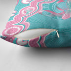 Hereditary And Gynecologic Cancer Awareness Pillow Cover Teal Pink Ribbon Aboriginal Art - Aussie Hoodie
