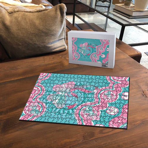 Hereditary And Gynecologic Cancer Awareness Puzzle Teal Pink Ribbon Aboriginal Art - Aussie Hoodie