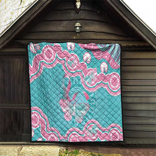 Hereditary And Gynecologic Cancer Awareness Quilt Teal Pink Ribbon Aboriginal Art - Aussie Hoodie