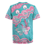 Hereditary And Gynecologic Cancer Awareness Rugby Jersey Teal Pink Ribbon Aboriginal Art - Aussie Hoodie