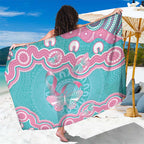 Hereditary And Gynecologic Cancer Awareness Sarong Teal Pink Ribbon Aboriginal Art - Aussie Hoodie
