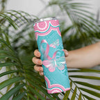 Hereditary And Gynecologic Cancer Awareness Skinny Tumbler Teal Pink Ribbon Aboriginal Art - Aussie Hoodie