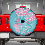 Hereditary And Gynecologic Cancer Awareness Spare Tire Cover Teal Pink Ribbon Aboriginal Art - Aussie Hoodie