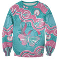 Hereditary And Gynecologic Cancer Awareness Sweatshirt Teal Pink Ribbon Aboriginal Art - Aussie Hoodie