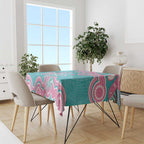 Hereditary And Gynecologic Cancer Awareness Tablecloth Teal Pink Ribbon Aboriginal Art - Aussie Hoodie