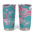 Hereditary And Gynecologic Cancer Awareness Tumbler Cup Teal Pink Ribbon Aboriginal Art - Aussie Hoodie