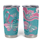 Hereditary And Gynecologic Cancer Awareness Tumbler Cup Teal Pink Ribbon Aboriginal Art - Aussie Hoodie