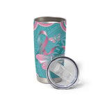 Hereditary And Gynecologic Cancer Awareness Tumbler Cup Teal Pink Ribbon Aboriginal Art - Aussie Hoodie